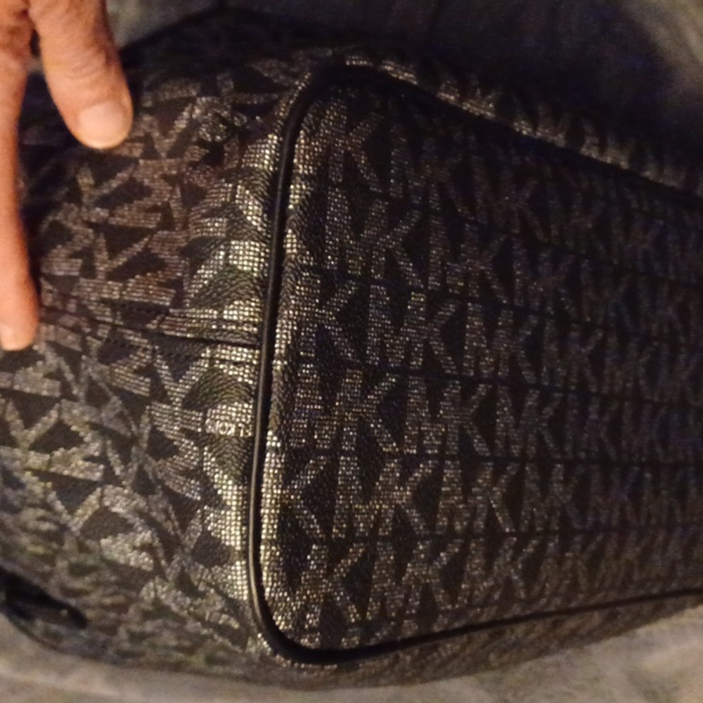 Michael Kors Black and Silver Tote Bag - Picture 6 of 11